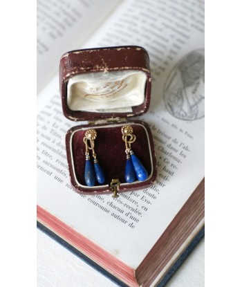 Boucles d'Oreilles Goutte Lapis Lazuli sur Or Jaune ouvre sa boutique