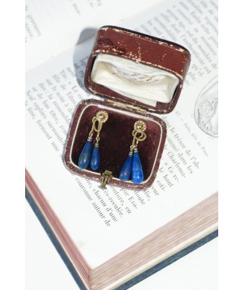 Boucles d'Oreilles Goutte Lapis Lazuli sur Or Jaune ouvre sa boutique