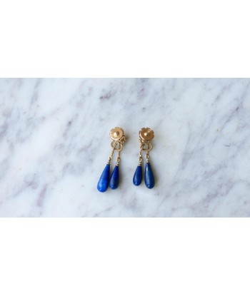 Boucles d'Oreilles Goutte Lapis Lazuli sur Or Jaune ouvre sa boutique