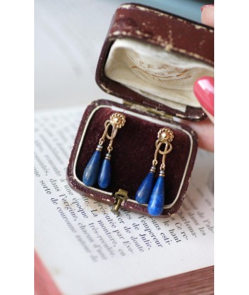 Boucles d'Oreilles Goutte Lapis Lazuli sur Or Jaune ouvre sa boutique