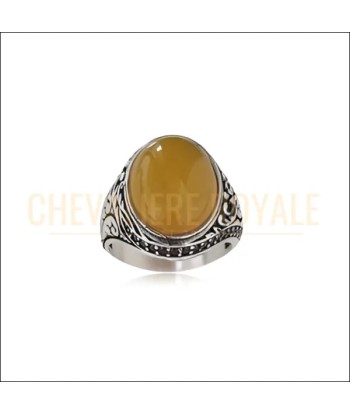 Chevalière Homme Protecteur Style Ottoman Pierre Agate Yellow prix