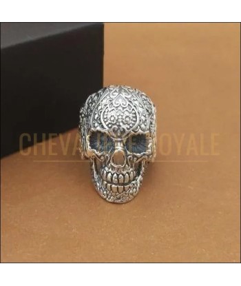 Chevalière homme argent artisanale skull touche intemporelle Les êtres humains sont 