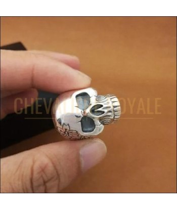 Chevalière pour homme en argent tète sèche remarquable des créatures d'habitude