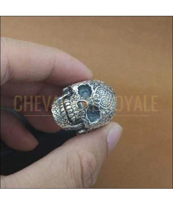 Chevalière homme argent artisanale skull touche intemporelle Les êtres humains sont 