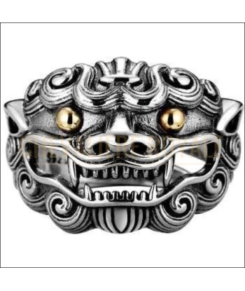 Chevalière homme femme en argent tête de dragon géants en ligne des produits 