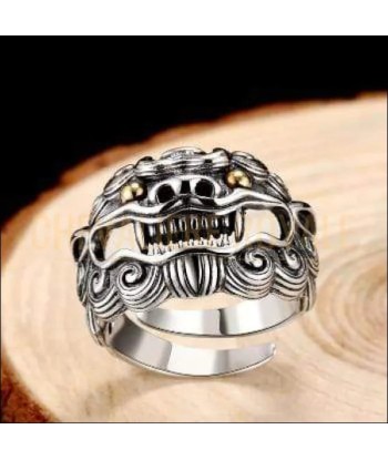 Chevalière homme femme en argent tête de dragon géants en ligne des produits 