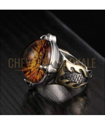 Chevalière femme argent style gothique ajustable oeil flamboyant livraison et retour toujours gratuits