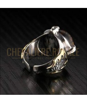 Chevalière femme argent style gothique ajustable oeil flamboyant livraison et retour toujours gratuits