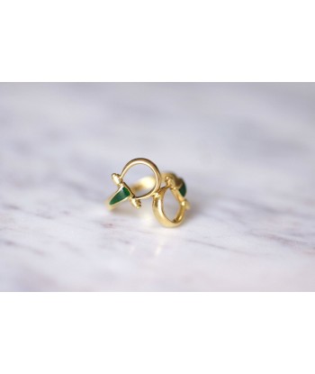 Bague vintage Gucci à mors en or jaune et émail vert, Années 70 Vous souhaitez 