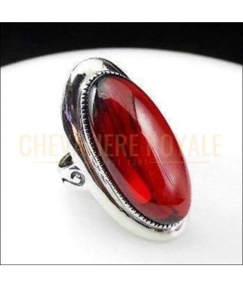 Chevalière femme argent forme ovale d'une divine pierre de ZIRCON Livraison rapide