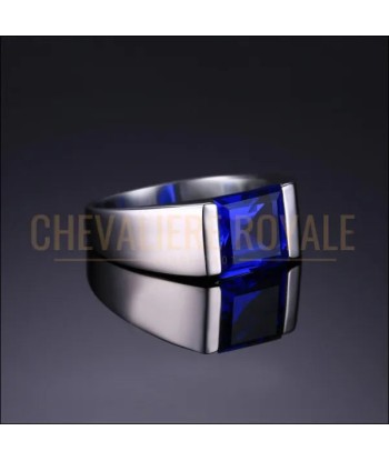 Chevalière pour homme argent pierre métaformique bleu pour bénéficier 