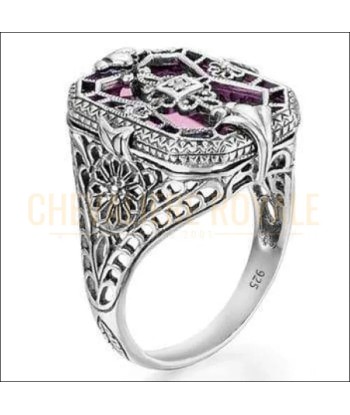 Chevalière femme en argent cristal rose synthétique transparent vous aussi creer 