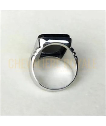 Chevalière pour homme en argent sublime pierre d'ONYX 20 mm commande en ligne