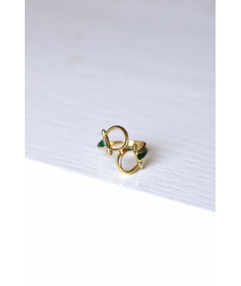 Bague vintage Gucci à mors en or jaune et émail vert, Années 70 Vous souhaitez 