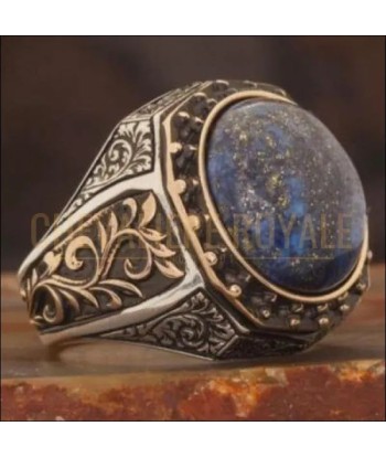 Chevalière pour homme artisanale en argent pierre Lapis Lazuli Vous souhaitez 