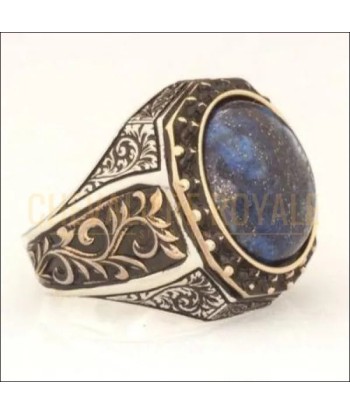 Chevalière pour homme artisanale en argent pierre Lapis Lazuli Vous souhaitez 