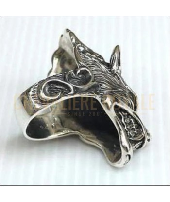 Chevalière homme artisanale en argent massif loup-garou féroce de la marque