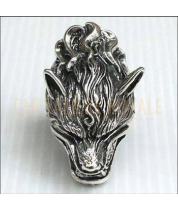 Chevalière homme artisanale en argent massif loup-garou féroce de la marque