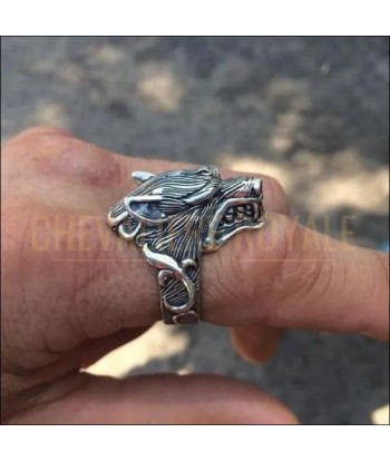 Chevalière homme artisanale en argent massif loup-garou féroce de la marque