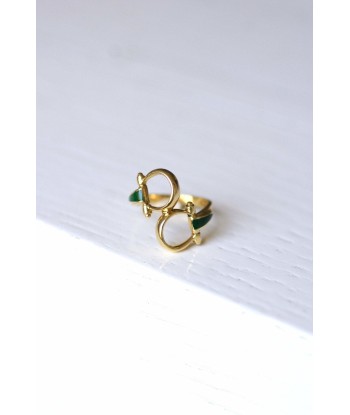 Bague vintage Gucci à mors en or jaune et émail vert, Années 70 Vous souhaitez 