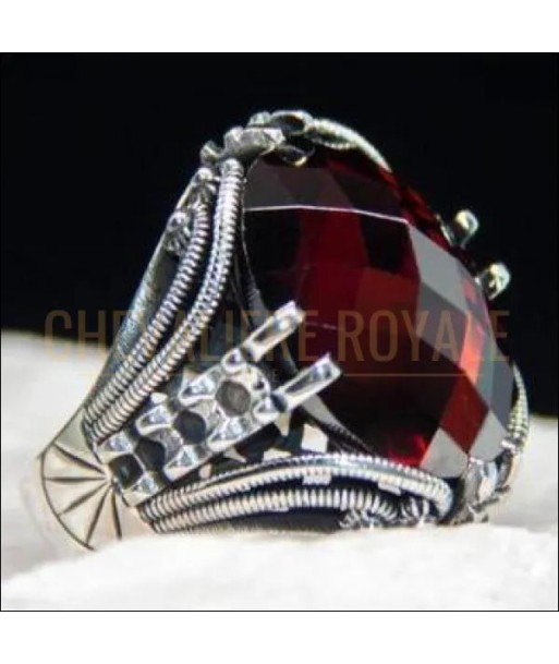 Chevalière homme argent artisanale avec pierre garnet cubic zircon Comment ça marche