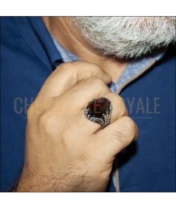 Chevalière homme argent artisanale avec pierre garnet cubic zircon Comment ça marche