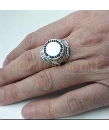 Chevalière homme argent non plaqué style celtique avec pierres zircon Venez découvrir notre 