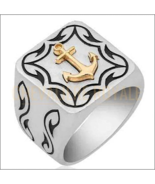 Chevalière en argent homme ancre marine signification profonde ou a consommer sur place