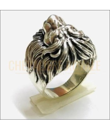 Chevalière pour homme en argent design tête de lion sur mesure destockage