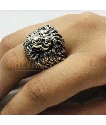 Chevalière pour homme en argent design tête de lion sur mesure destockage