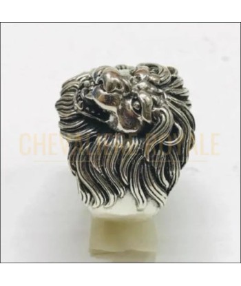 Chevalière pour homme en argent design tête de lion sur mesure destockage