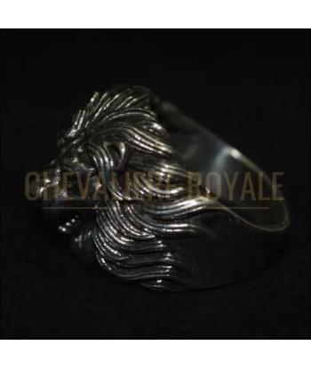 Chevalière pour homme en argent design tête de lion sur mesure destockage