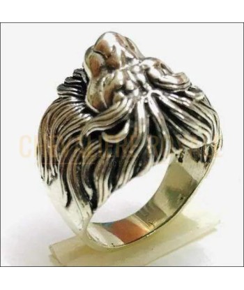 Chevalière pour homme en argent design tête de lion sur mesure destockage