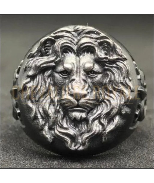 Chevalière homme en argent artisanale tête de lion faite à la main Fin de série