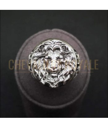 Chevalière homme en argent artisanale tête de lion faite à la main Fin de série