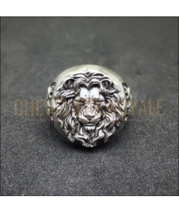 Chevalière homme en argent artisanale tête de lion faite à la main Fin de série