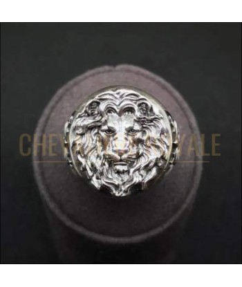 Chevalière homme en argent artisanale tête de lion faite à la main Fin de série