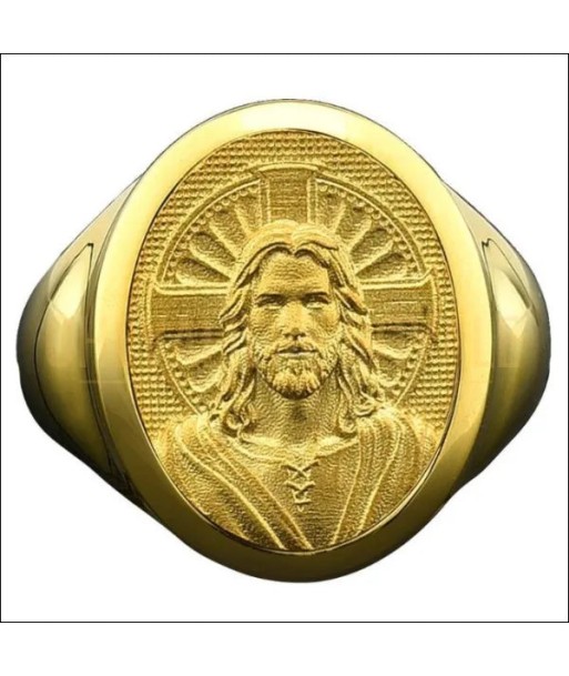 Chevalière homme or 10K-14K-18K religieuse Jésus Christ 50-70% off 