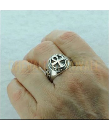 Chevalière pour homme en argent avec hiéroglyphe Ankh égyptien meilleur choix