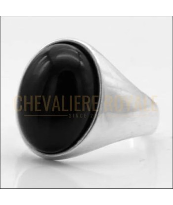 Chevalière homme argent pierre onyx noir l'énergies protectrices en ligne