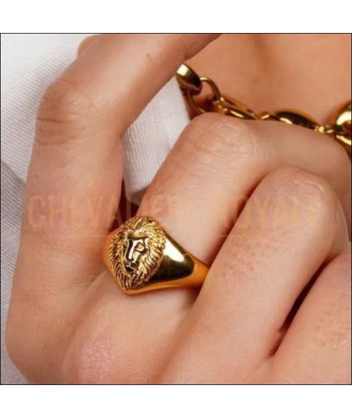 Chevalière femme tête de lion plaquée or 18K ou en argent 925 offre 