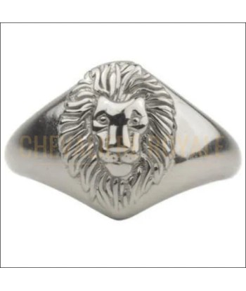 Chevalière femme tête de lion plaquée or 18K ou en argent 925 offre 