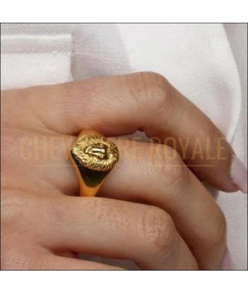 Chevalière femme tête de lion plaquée or 18K ou en argent 925 offre 