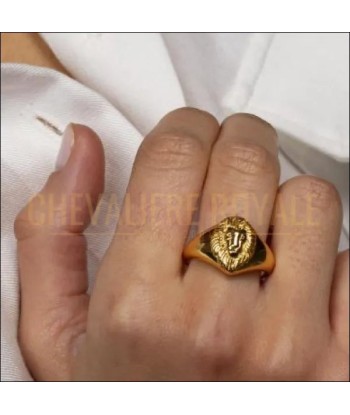 Chevalière femme tête de lion plaquée or 18K ou en argent 925 offre 