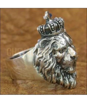 Chevalière homme argent tête de lion symbolisant la force la sagesse En savoir plus