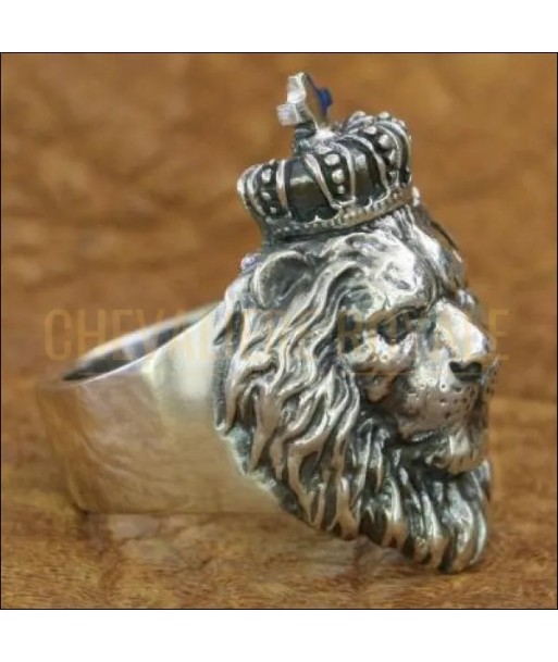 Chevalière homme argent tête de lion symbolisant la force la sagesse En savoir plus