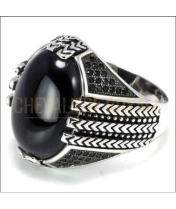 Chevalière homme argent pierre onyx sophistication et d'élégance shop