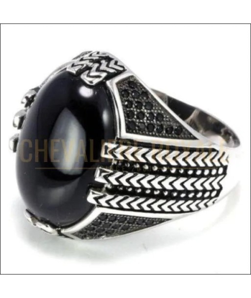 Chevalière homme argent pierre onyx sophistication et d'élégance shop