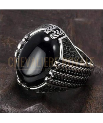 Chevalière homme argent pierre onyx sophistication et d'élégance shop