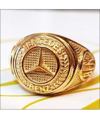 Chevalière argent inspiré du logo de Mercedes Benz design 3D de technologie